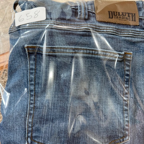 Duluth Trading Co Standard Fit Mens Jeans 38x34 Blue Cotton Spandex Straight Leg - Picture 13 of 13